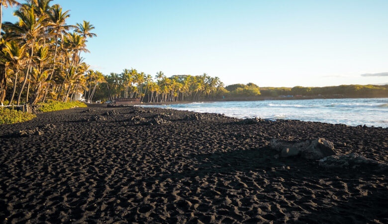 Black sand beach in Hawaii