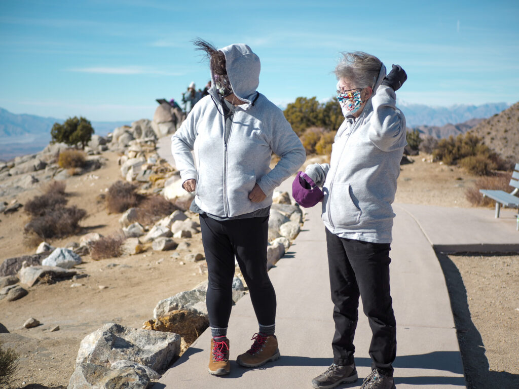 author's mom and grandma at Keys View in Joshua Tree National Park