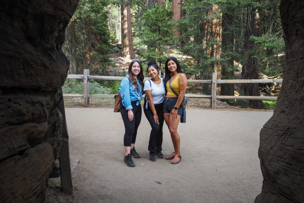 Friends in Grant Grove in Kings Canyon National Park