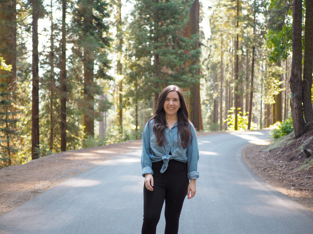 author on a road in Sequoia National Park