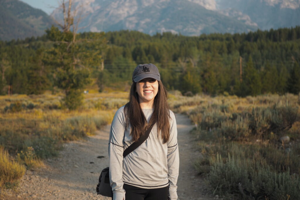 author at the start of the Taggart Lake trail