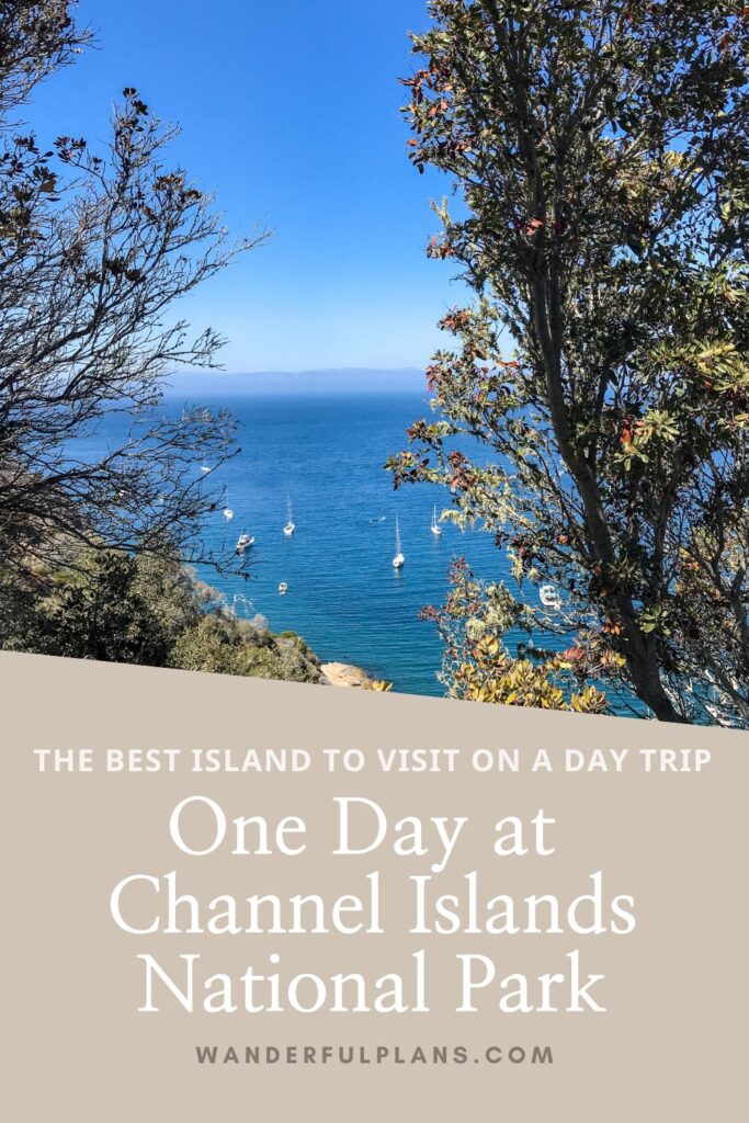 photos of channel islands with text that reads "one day at channel islands national park"