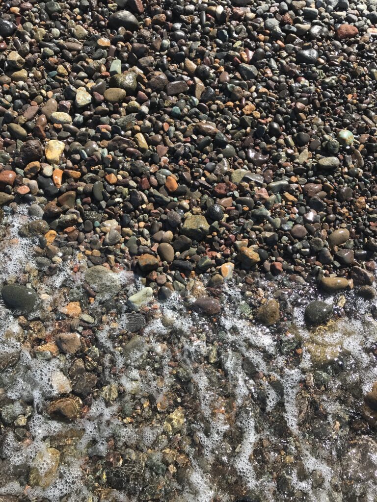 The rocky beach on Santa Cruz Island in Channel Islands National Park