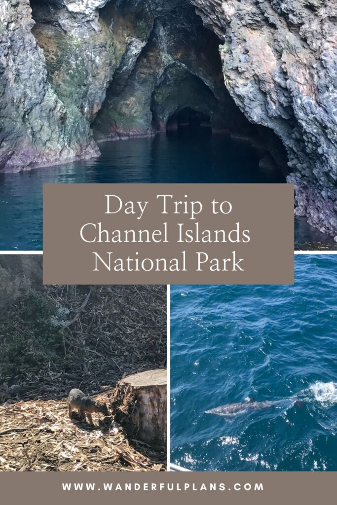 photos of channel islands with text that reads "day trip to channel islands national park"