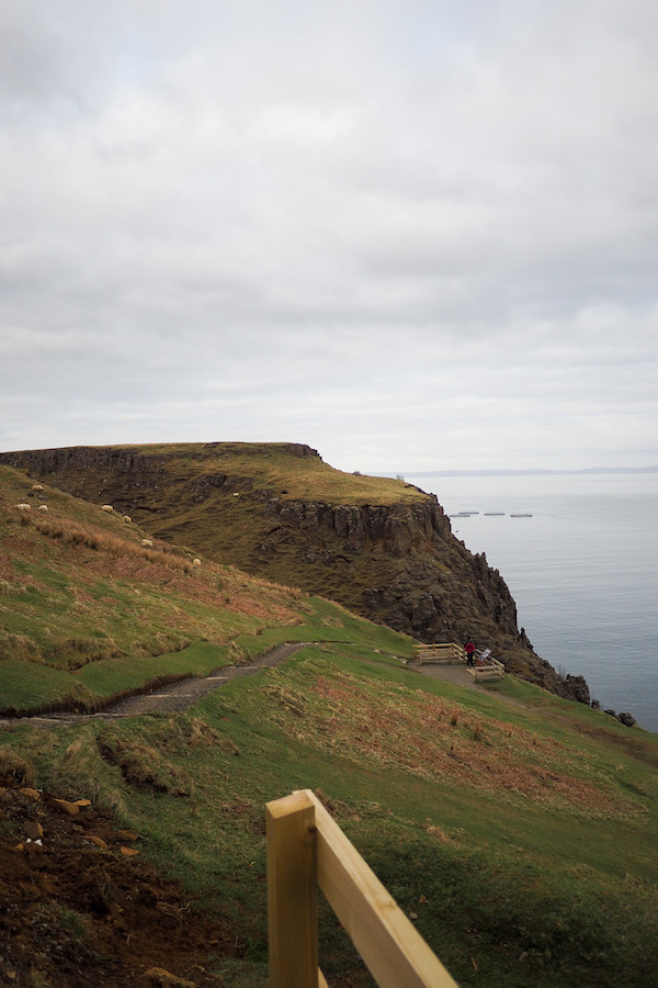 a path on cliffs in isle of skye near the ocean