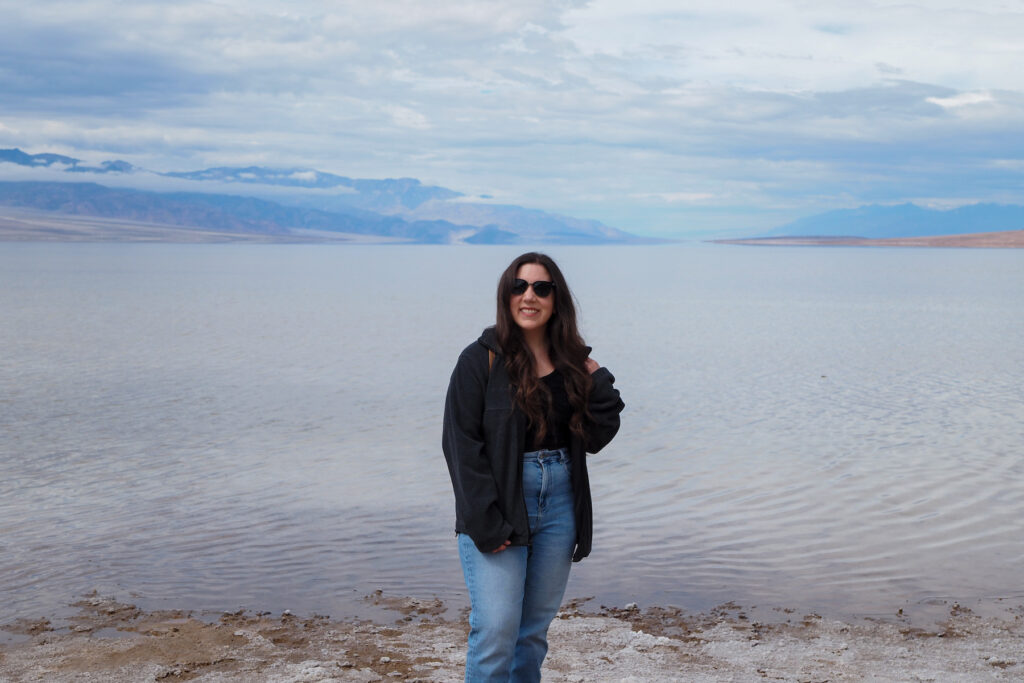 the author near lake manly in death valley national park
