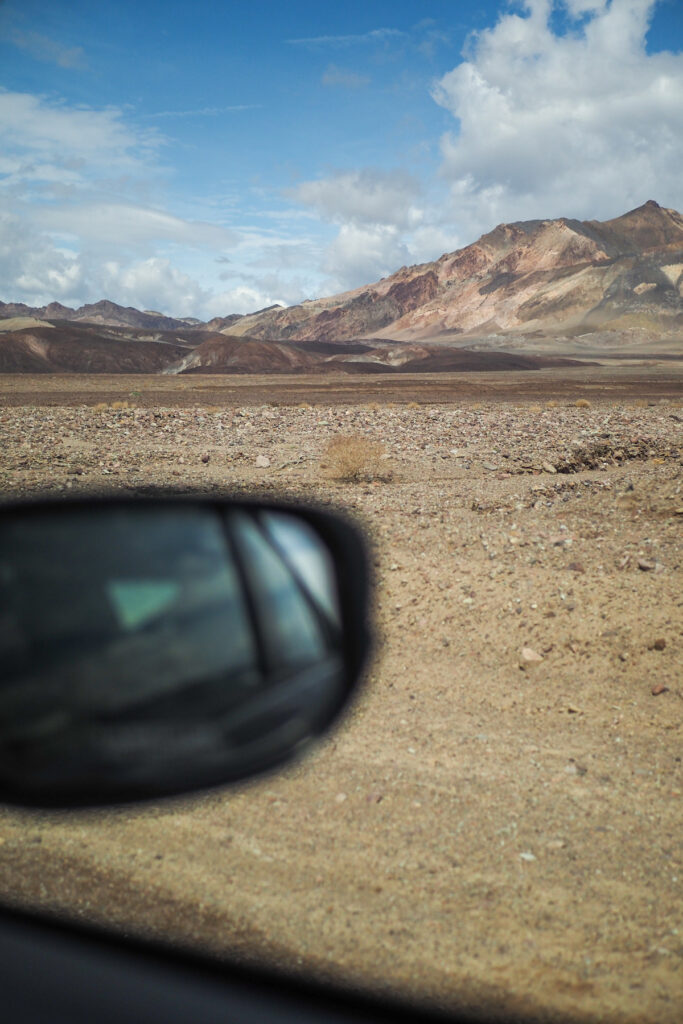 view of death valley from a car