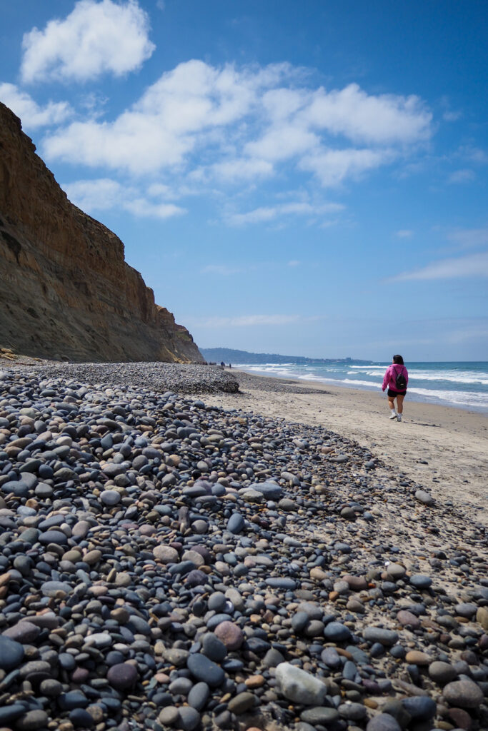 pebbles on the beach at Torrey Pines State Beach