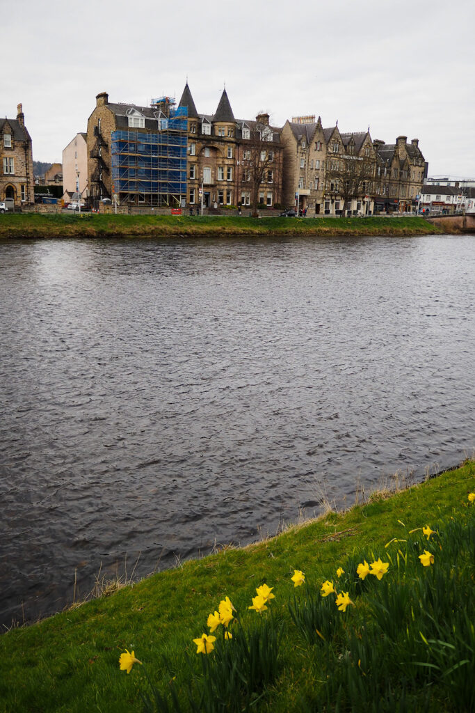 the palace hotel on the other side of the River Ness